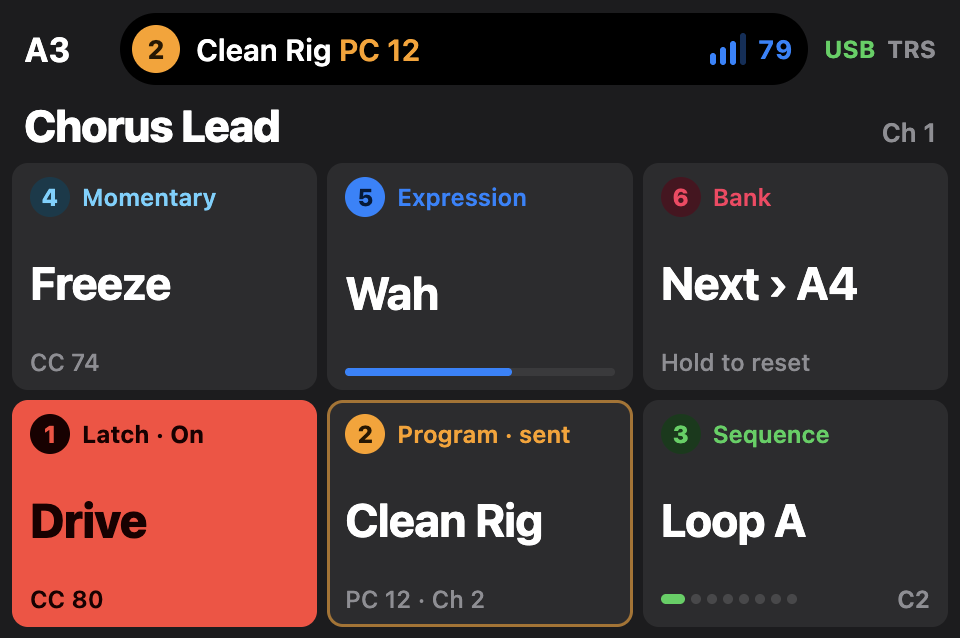 Phat Controller UI mockup emulating the Apple 'dynamic island' notch approach